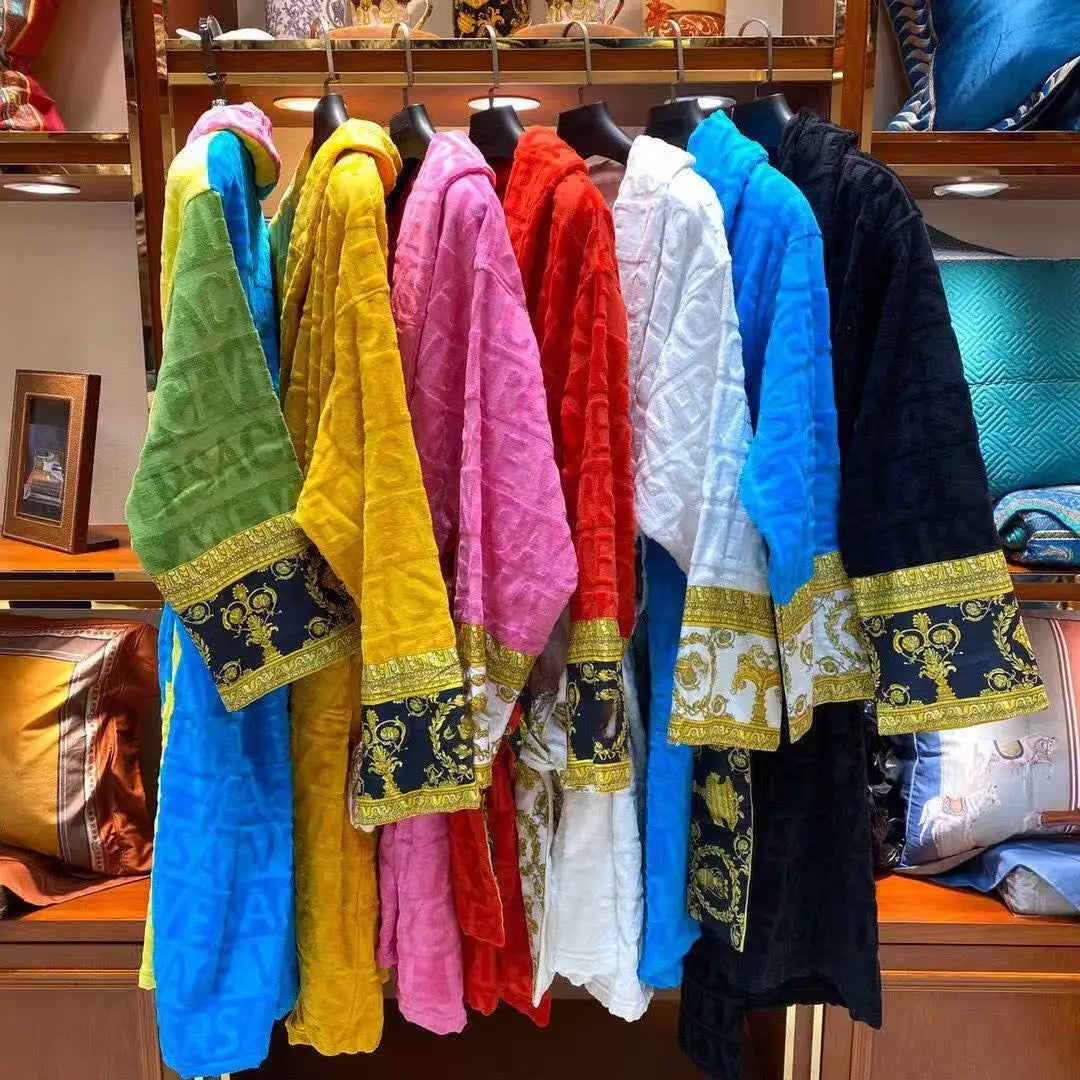 Bathrobe for Men and Women.  Sleepwear, Long Robe,  Cotton Luxury Hotel Style Pajamas, Homewear, Comfortable,  Plush Loungewear