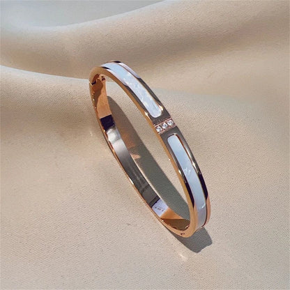 5/1pcs Sparkling Zirconia Inlaid Stainless Steel Bracelet Set for Women,  Stackable Bangles Fashion Non Fading Jewelry Gift.  Perfect for Mothers Day!