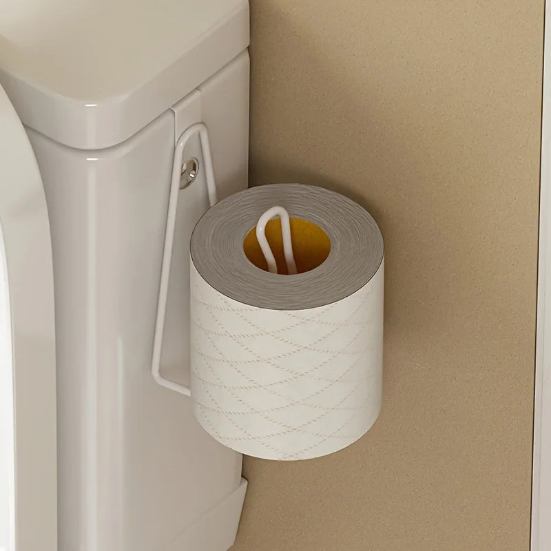 1 Pc Toilet Roll Paper Holder,  Organizer Wall Mount Storage Stand,  Kitchen / Bathroom,  No Drill Tissue /Towel Dispenser