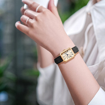 Fashion Retro Digital Dial Casual Watches Square face,  Leather Strap,  Fashionable Clock Quartz Wristwatch for Women Gift,