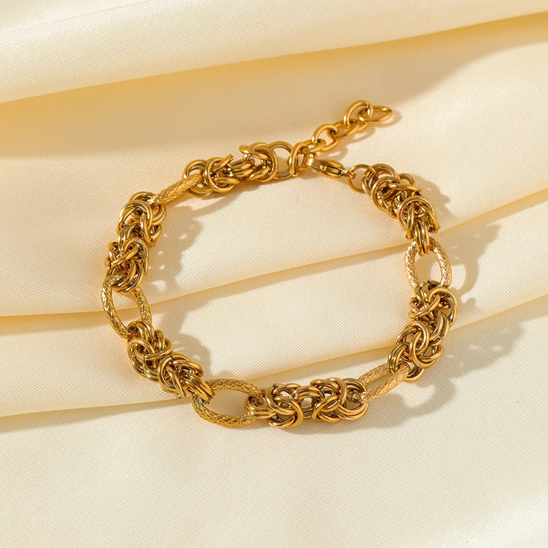 Stainless Steel Twisted Bracelet Bangles For Women.  Trendy 18K Gold Plated Wrist Chain,  Waterproof Jewelry Gift for MOTHERS DAY GIFT!!!