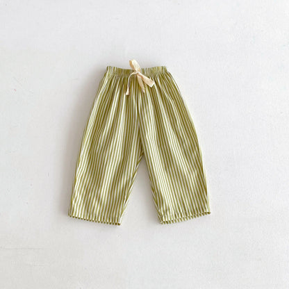 Striped Pants For Children, Summer Pants,  1-6Years Old Kids,  Simple, Versatile Trousers,  Outer Wear Trendy Mosquito Pants