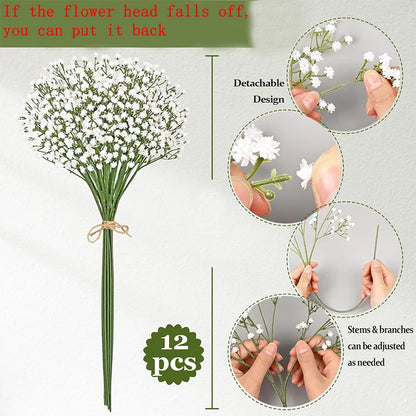 90 Headsof  Artificial Flowers /Bouquet,  61cm Plastic Gypsophila Fake Flower for Home Decor,  Wedding , Party Decorations,  Vase Accessories. A  "few " white bundles remain.  Tiffany Blue and Light Purple have ample availabl