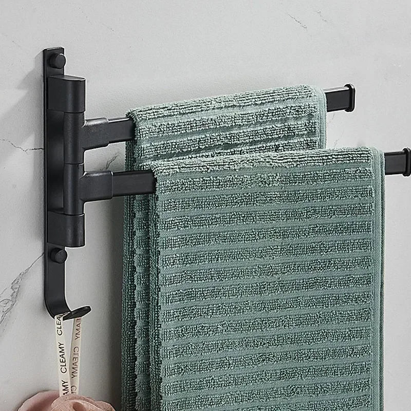 Bathroom / Kitchen Towel Rack,  Rotatable Towel Holder Space, Aluminum 2/3/4/5-Bar Towel Hange,  Kitchen