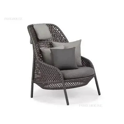 Luxury Rattan Outdoor Garden Sofa/Chair for Courtyard.  Backrest Armchair Sofa Leisure  Rattan Single Sofa /Chair.
