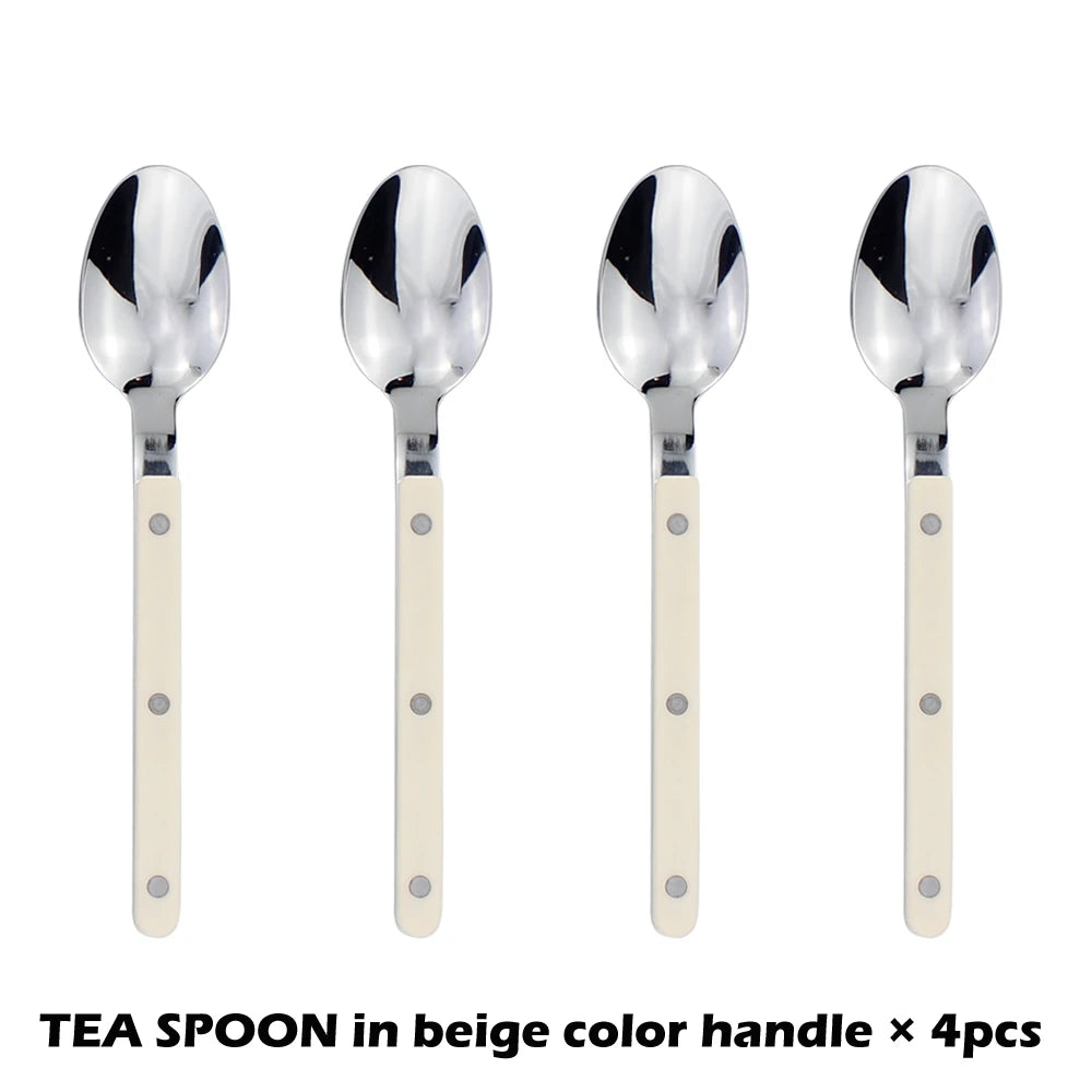 Fashionable Design Top Mirror Polishing Cutlery Sets of Stainless Steel 18/8(304) ABS Handle With Rivets Silverware Set For Kitchen and everday  serving