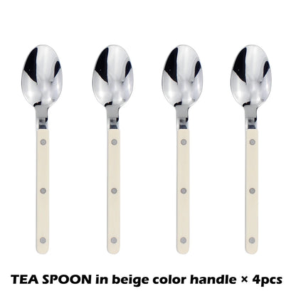 Fashionable Design Top Mirror Polishing Cutlery Sets of Stainless Steel 18/8(304) ABS Handle With Rivets Silverware Set For Kitchen and everday  serving