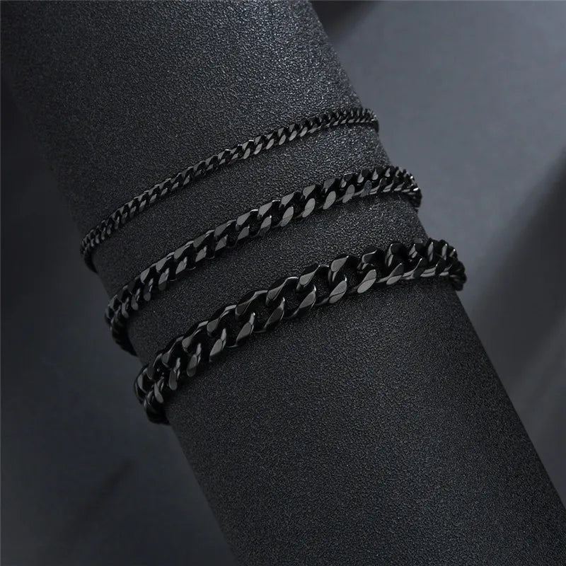 Stainless Steel Curb Cuban Chain Bracelet for Men /Women, Couple, Unisex,  Wrist Jewelry Gift.  Happy Fathers Day.
