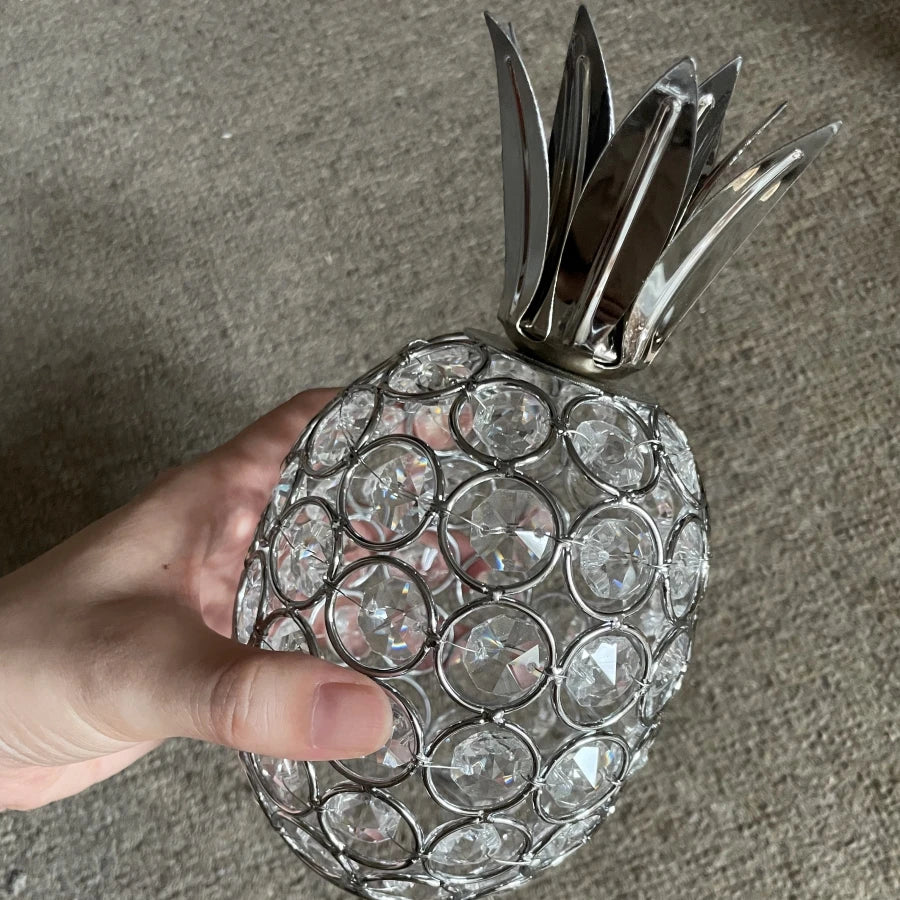 1pc Gold Crystal Pineapple Ornament Artificial Fruit Figurine Tabletop Centerpiece For Home Decor.  Low stock on the Pear.