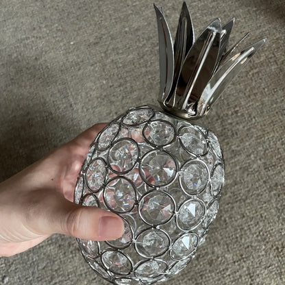 1pc Gold Crystal Pineapple Ornament Artificial Fruit Figurine Tabletop Centerpiece For Home Decor.  Low stock on the Pear.