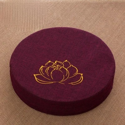 40X6CM Yoga Meditation Linen Cushion Hard Lotus Texture Meditation Cushion Backrest Pillow,   Removable Washable