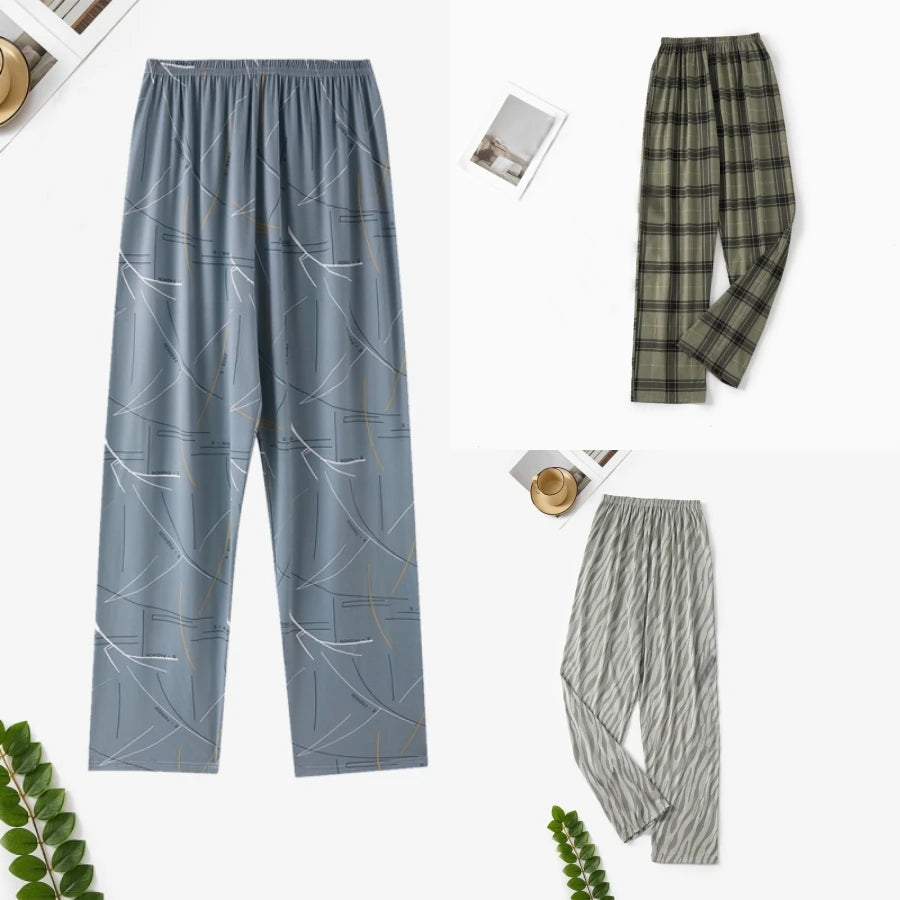 Men's Pajama Pants, Summer Trousers, Home Trousers, Thin Spring and Autumn,  Loose Plus Sizes.   Can Be Worn Outside.