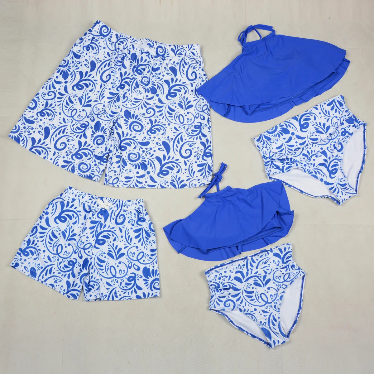 Matching  Family Outfits  for Mother And Daughter, Swimsuit Father/ Son Beach Shorts. Summer Bathing Suits