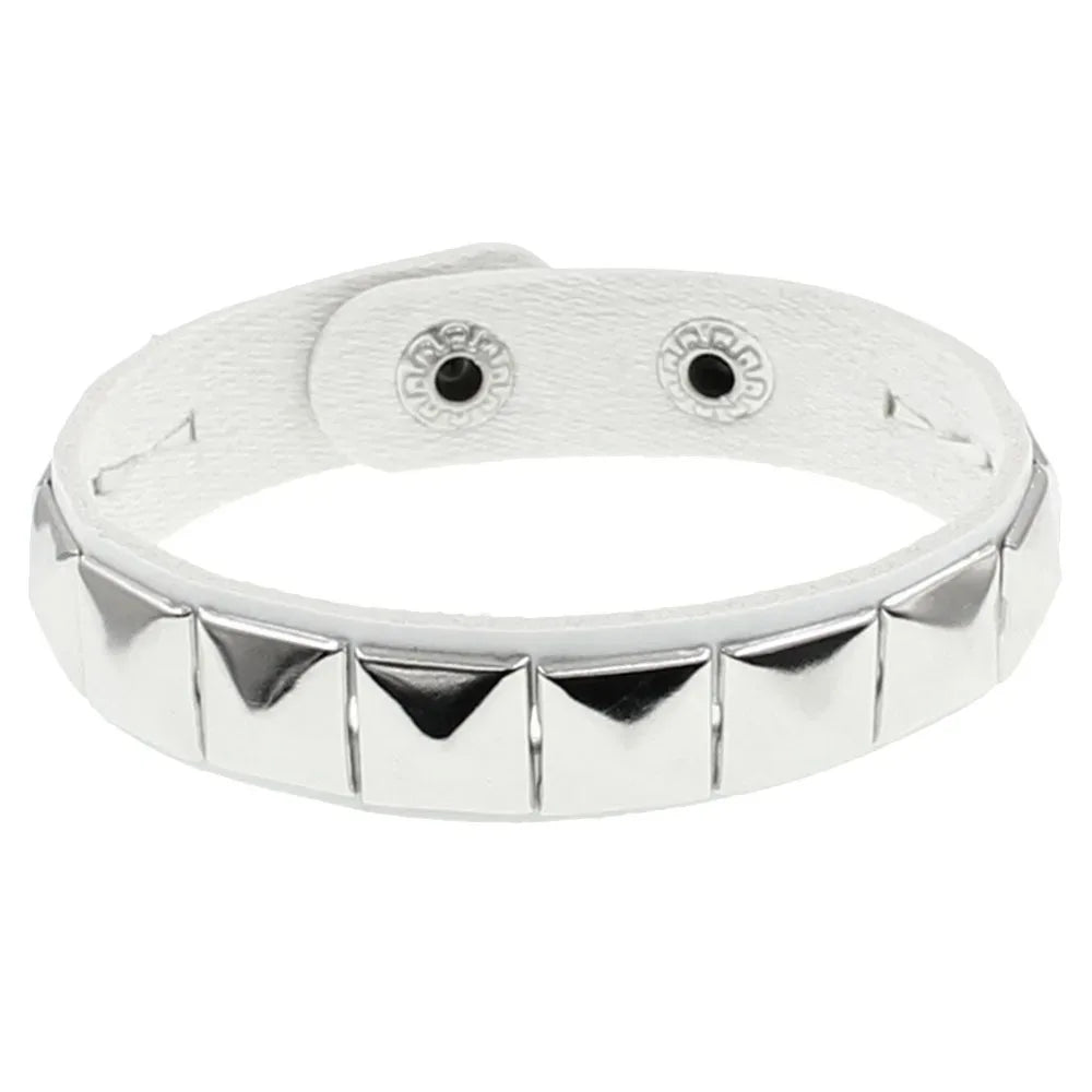 Unique Rivet PU Leather Studded Bracelet, Bangle, Rivet Bracelet,  Cuff Wrap,  Men /Women Metal Wristband . BLACK is low stock.  White is very available.