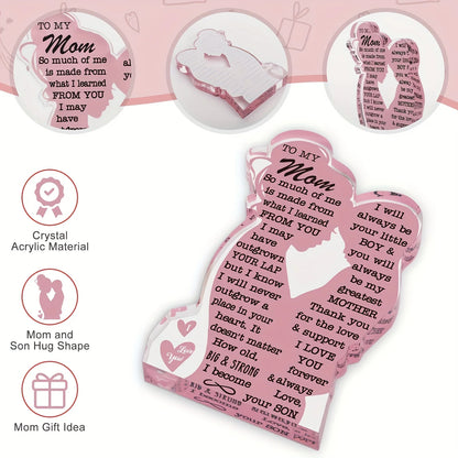 1/2pcs Acrylic Plaque Sign for  Mother's Day Gift From Daughter Heartfelt Mom Gift,  From Son Pink Acrylic Desk Decor. MomsBirthday Gift.  HAPPY MOTHERS DAY!!