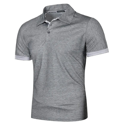 Mens Short Sleeve Polo Shirt, Solid Color Streetwear,  Lightweight Lapel Tshirts for Mens Summer Sport T