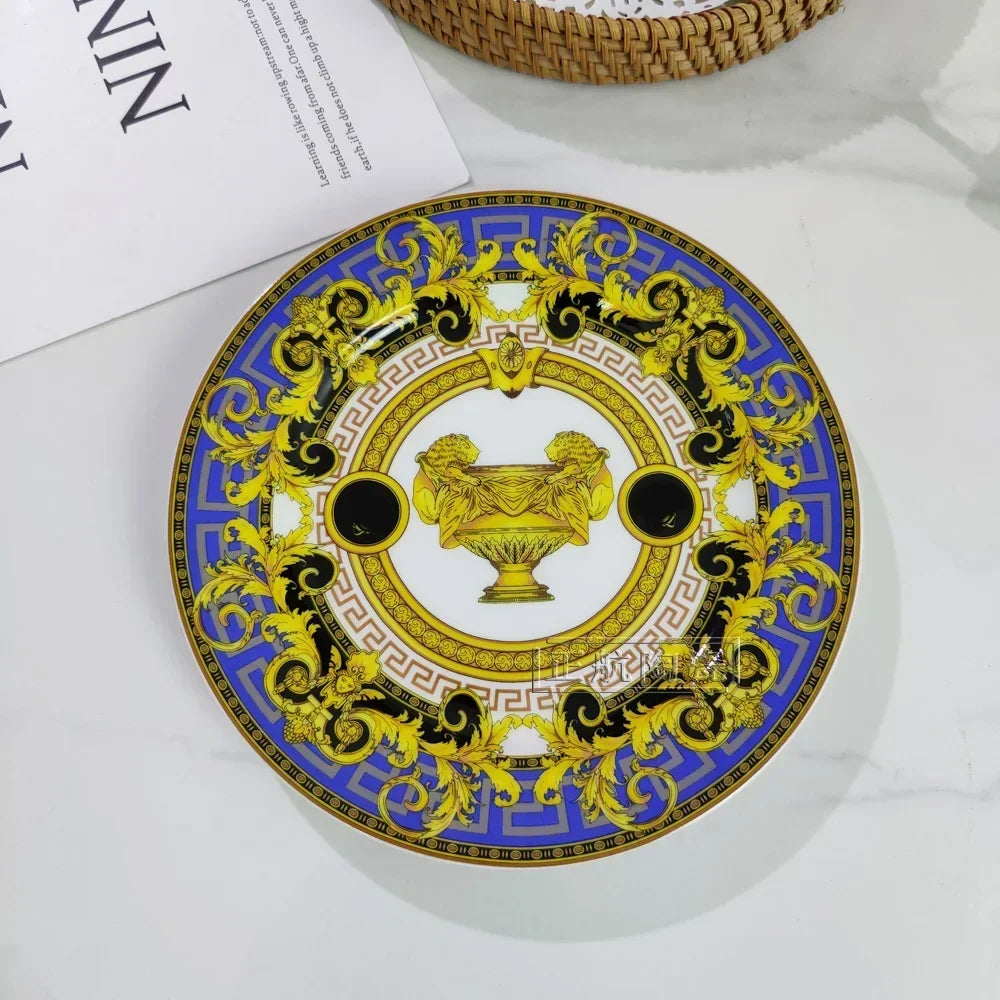 Vintage Ceramic Dinner Plate 8 Inch /10 Inch Creative Bone China.   Western Steak, Dessert,  Salad Plate, Gift Box Set for this pattern.