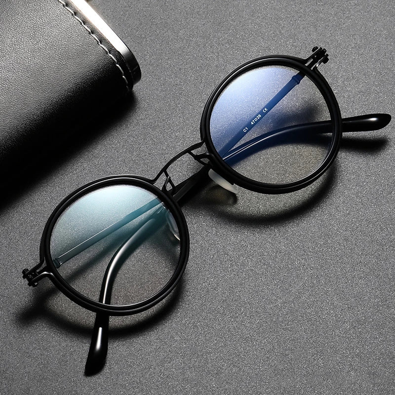 High Quality Retro Round Frame Reading Glasses  for Men  and  Women.   Fashion Metal,  Anti -Blue Light Prescription Glasses.   Brown is available in +100/+150/ and +400.  Black is available in only +300.  All other combinati