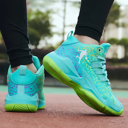Children‘s Basketball Shoes, Non-slip, Breathable Basketball Training Sneakers,  Lace-up Boys Girls Basketball  Athletic Shoes