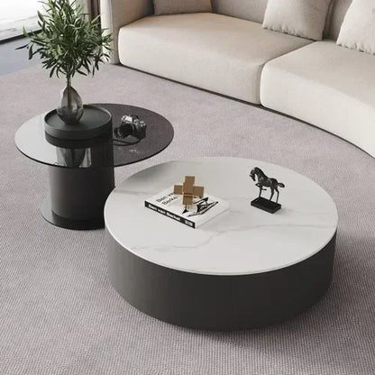 Coffee Table for Living Room Table, Nesting Neatly Round Coffee Tables,  Center Tables Living Room,  Balcony  Room Furniture