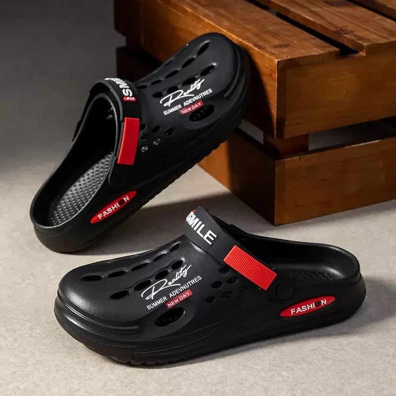 Men's Slippers,  EVA Hole Mens Mules, Non-Slip Slippers, thick Soft Platform Slide,  Comfortable Men's Sandals,  Summer Shoes