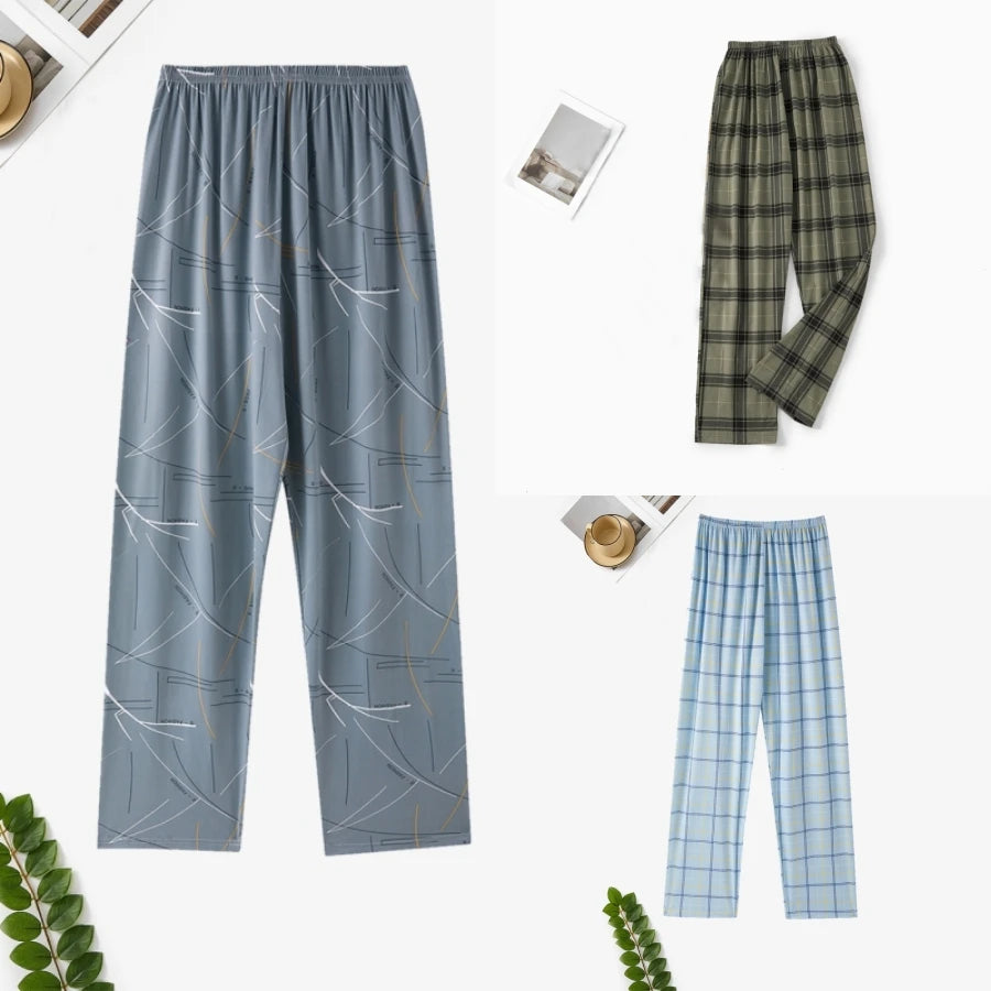Pajama Pants.  Men's Summer wear.  Thin  and Loose in Large Size Trousers.  Home Pants