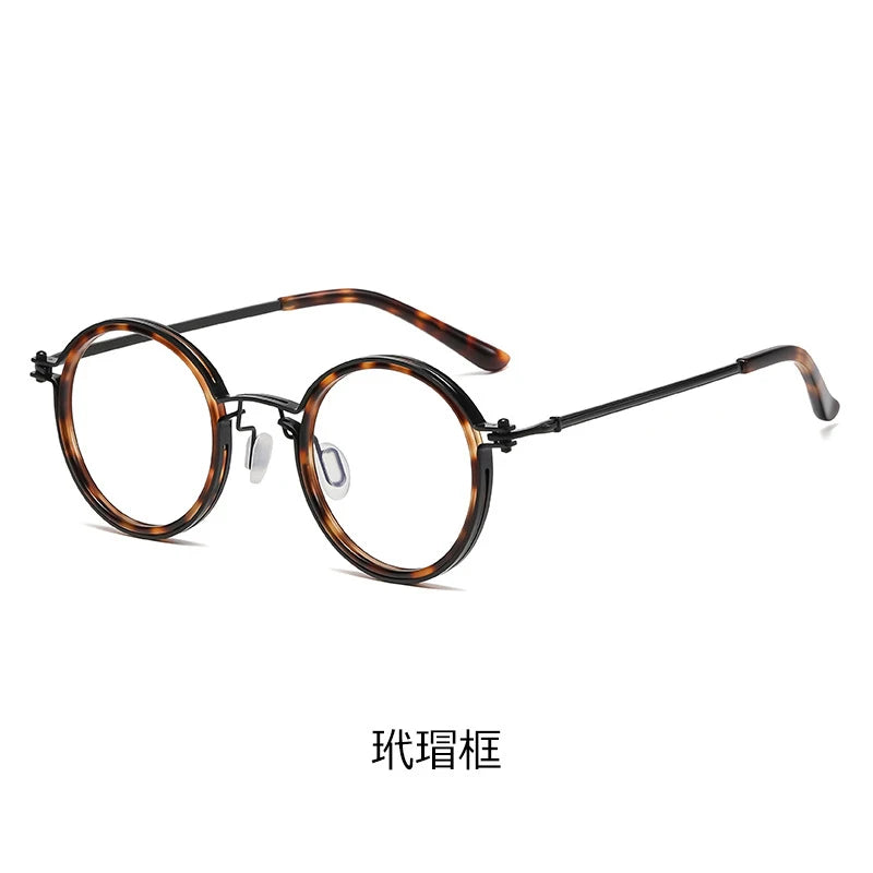 High Quality Retro Round Frame Reading Glasses  for Men  and  Women.   Fashion Metal,  Anti -Blue Light Prescription Glasses.   Brown is available in +100/+150/ and +400.  Black is available in only +300.  All other combinati