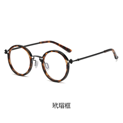 High Quality Retro Round Frame Reading Glasses  for Men  and  Women.   Fashion Metal,  Anti -Blue Light Prescription Glasses.   Brown is available in +100/+150/ and +400.  Black is available in only +300.  All other combinati