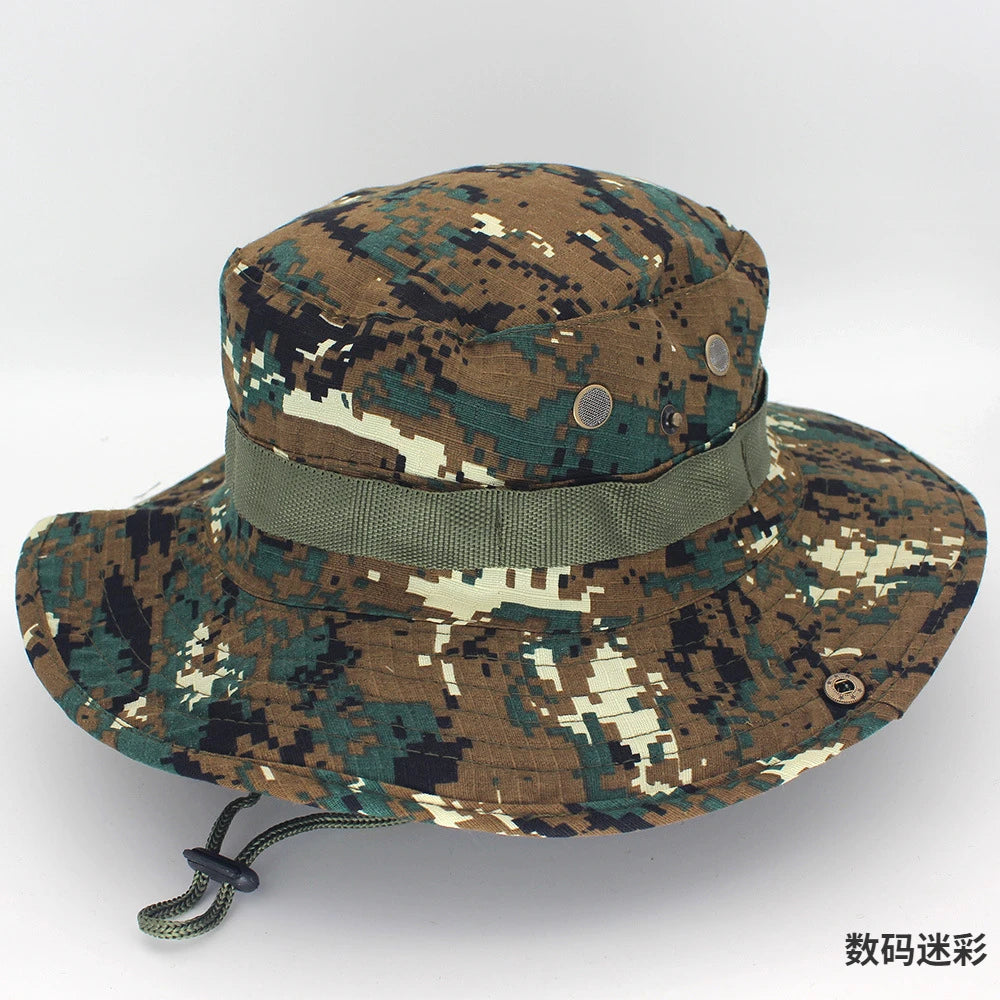 Camouflage or solid Tactical Cap, Bucket Hat/ Caps also in  Camo for adults or older teens.   Outdoor Protection in the sun.