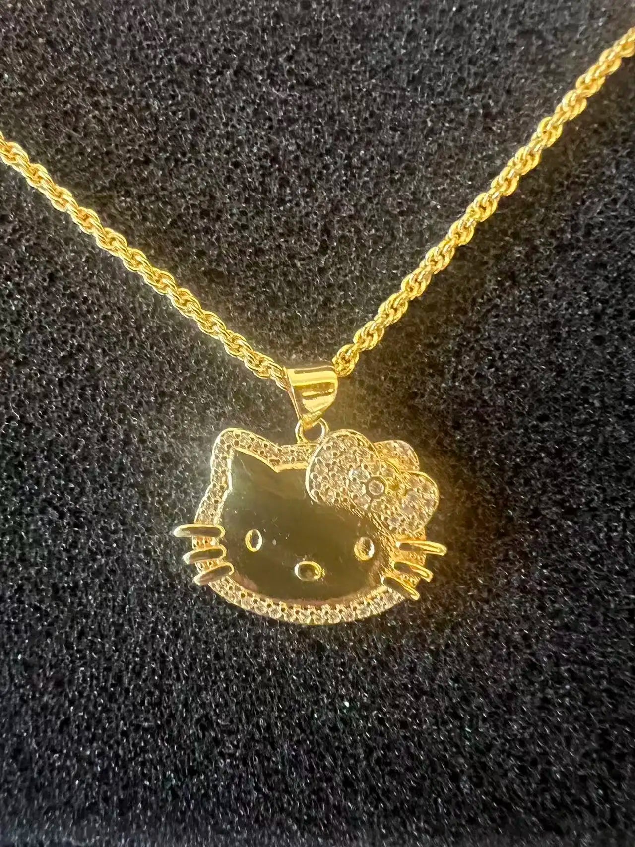 18K Gold Filled Rope Chain Necklace Nugget Heart Pendant