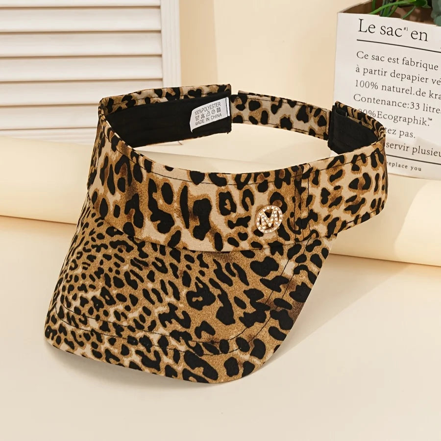 Women's Summer Adjustable Hollow Top Baseball Cap in s  Leopard Prints, Sun Visor,  Breathable,  UV Protection