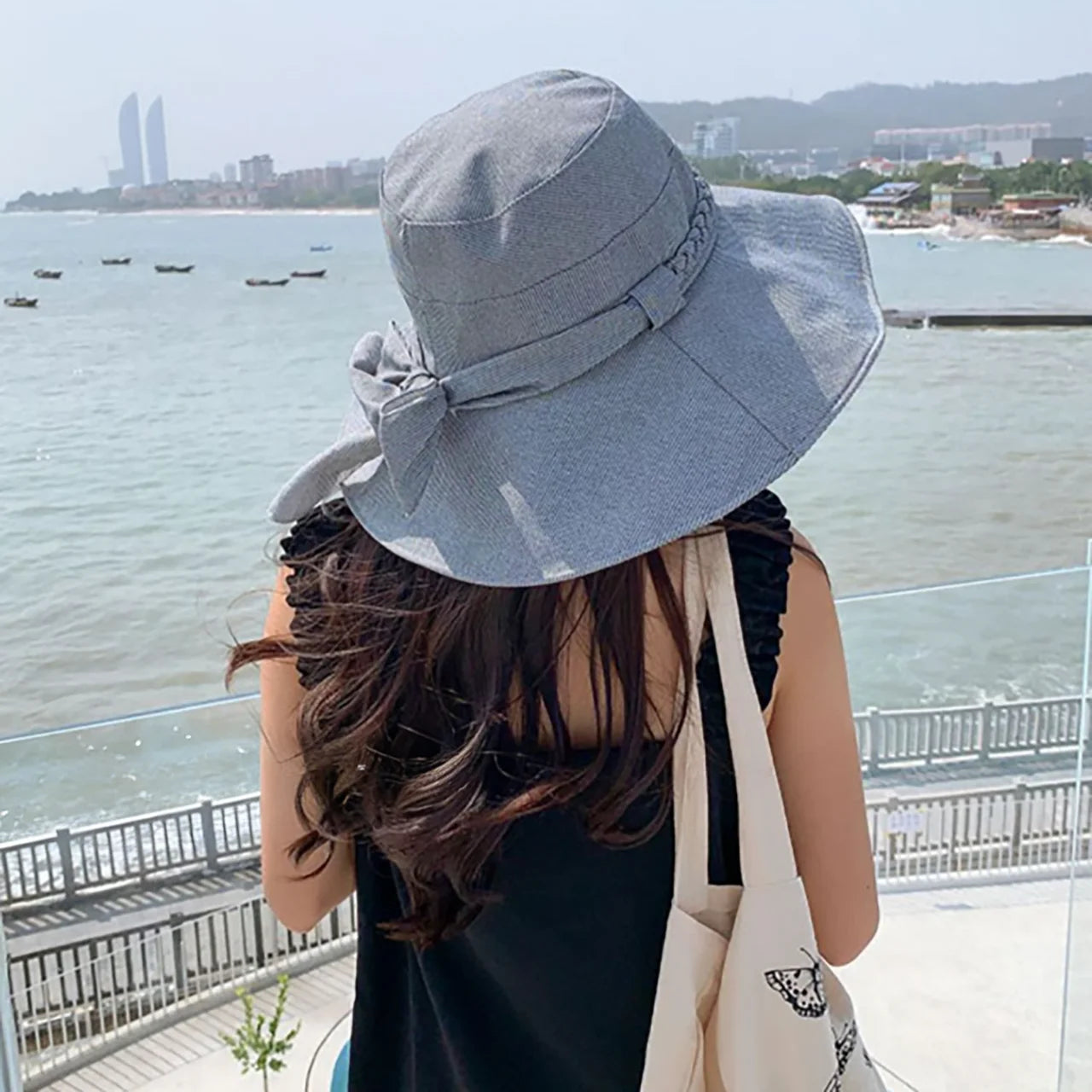 Womens Summer Bucket Hat in Solid Colors with  Wide Brim.  Fishermans Hat For Girls/Ladies  Outdoor Travel,  Beach , UV Protection