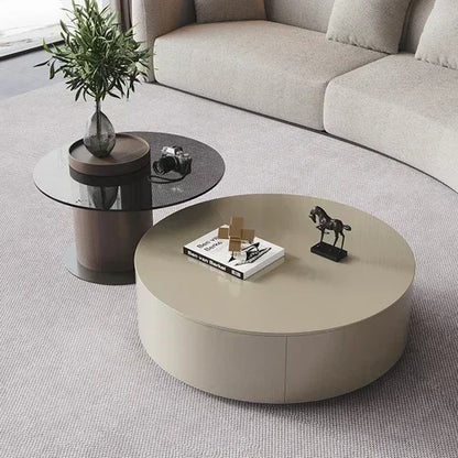 Coffee Table for Living Room Table, Nesting Neatly Round Coffee Tables,  Center Tables Living Room,  Balcony  Room Furniture