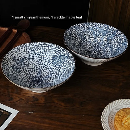Large Size Hand-Painted Japanese Bowl for Soup,  Ramen, Etc.