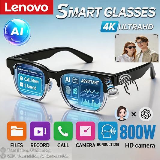 AI Voice Assistant Smart Glasses,  4K Remote Control, Touch Photo Camera , Recording,  Translator,  Wireless,  Bluetooth Sunglasses.  BOTH COLORS are      Available