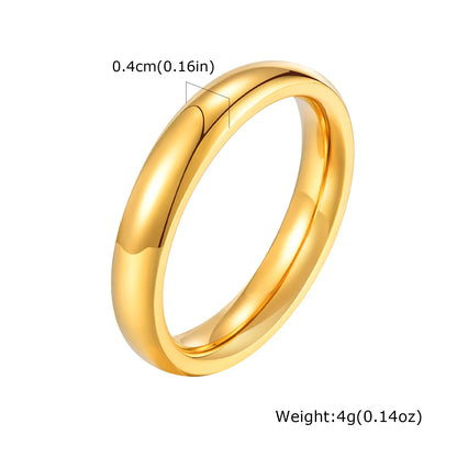Gold Color Wedding Band.  Stainless steel Ring  for Women and  Men. US Sizes 4 5 6 7 8 9 10 11 12 13 14 15 Free Shipping