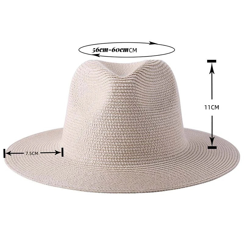 Large Size 56-58 59-60cm New Natural Panama Straw Hat Summer Men /Women Wide Brim UV Protection Fedora Sun Hat. There are 4 color /sizesthat are all gone.  Everything else is good. Great hat.  Id better find out what size I t