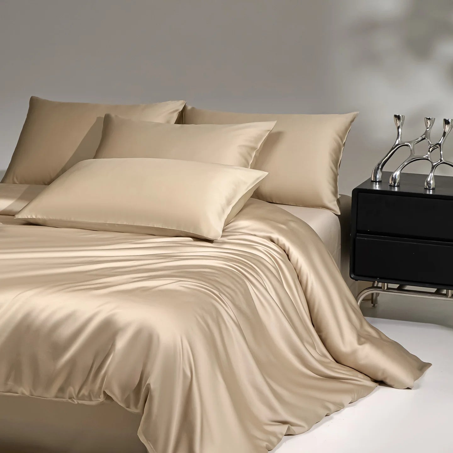 100% Mulberry Silk Bedding Set, Silk Quilt Cover Set,  Flat Sheet /Fitted Sheet,  Pillowcase Single Double King Duvet Cover Gift Box