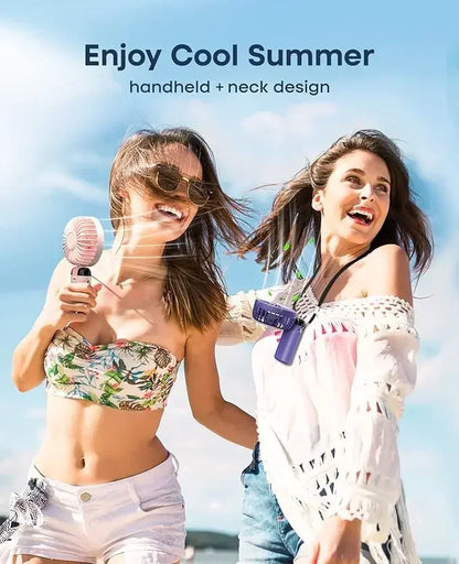 Portable Handheld Personal Rechargeable Fan with  LED Digital Display.  90°Adjustable, 5 Speed Wind Mini Aromatherapy