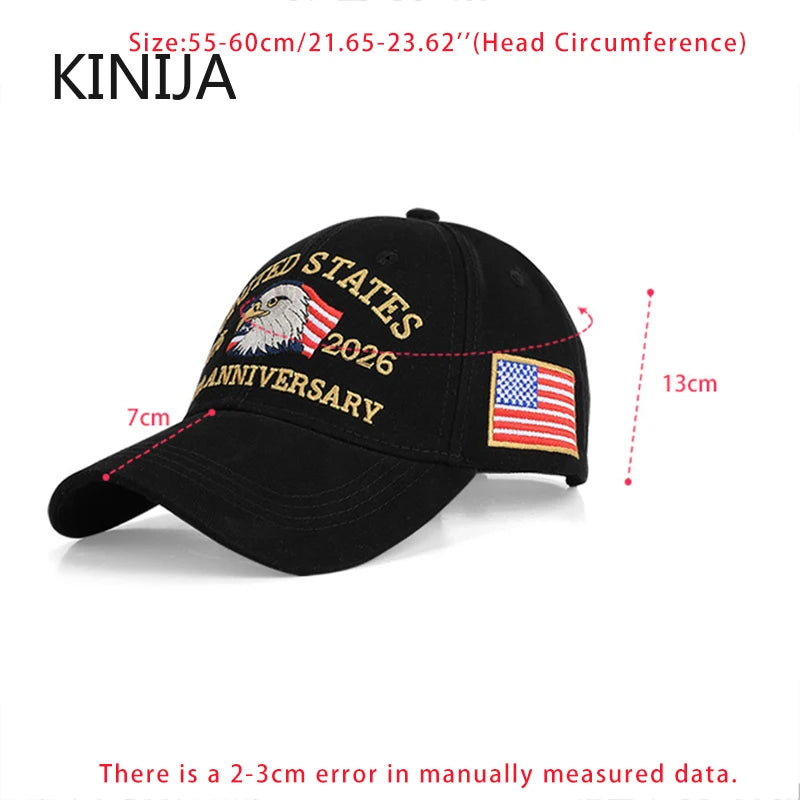 Hot Sale Unisex Baseball Cap for American 250th Anniversary 1776-2026.  Embroidered Hat Cap Eagle Pattern USA Patriotic Hat
