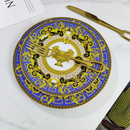 Vintage Ceramic Dinner Plate 8 Inch /10 Inch Creative Bone China.   Western Steak, Dessert,  Salad Plate, Gift Box Set for this pattern.