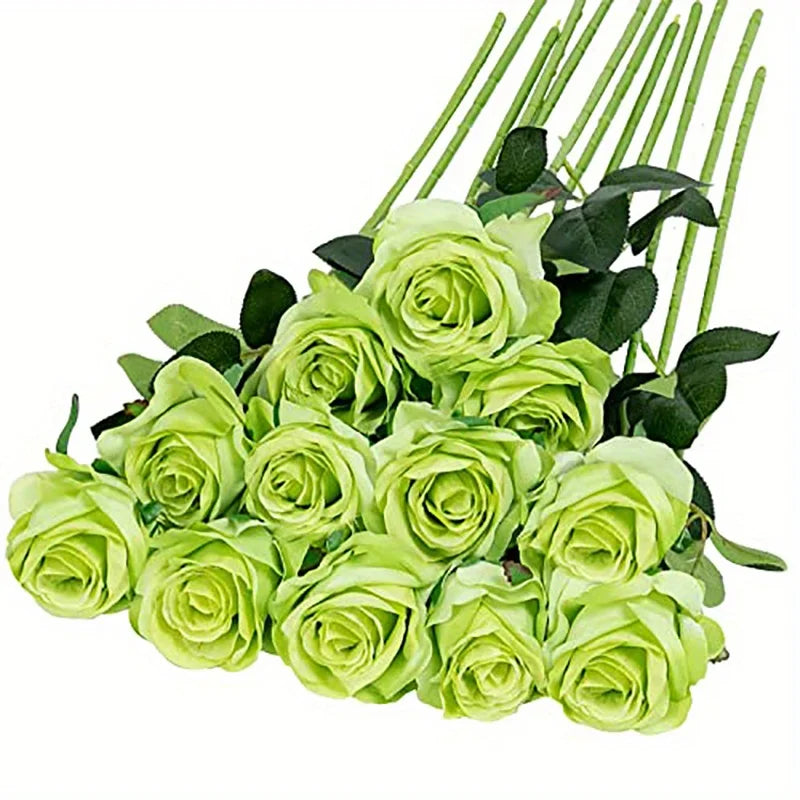 12pcs Realistic Artificial Rose Bouquet for Valentines Day, Weddings, Birthdays, and More  for Floral Arrangements