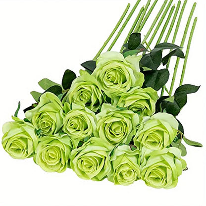 12pcs Realistic Artificial Rose Bouquet for Valentines Day, Weddings, Birthdays, and More  for Floral Arrangements