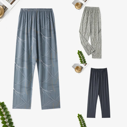 Men's Pajama Pants, Spring and Autumn Thin Trousers for Casual Summer. Large Sizes and Loose for Home or Outside