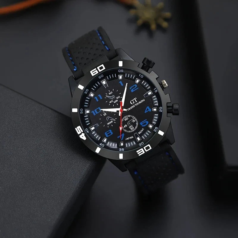 5 pieces of men's quartz watch set, perfect as a FATHERS DAY gift, OR ANY OTHER GIFT for another occasion