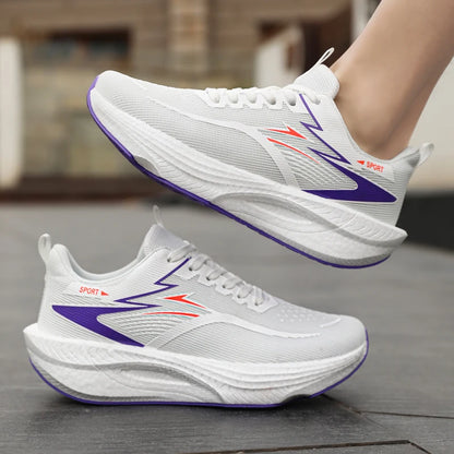 Marathon Men/Womens Sports Running Shoes,  Carbon Board Air Cushion, Breathable, Lightweight,  Comfortable,  Athletic Nonskid Sneakers