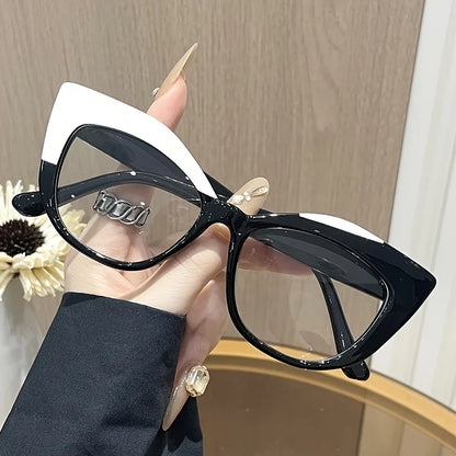 New style Stylish Cat-Eye Glasses with Unique Blue Light Blocking Feature.   Retro-Style Eyewear Designed for Women with Color.  The only combination of color that isnt available is BLUE/LEOPARD.  Everything else is Very Good