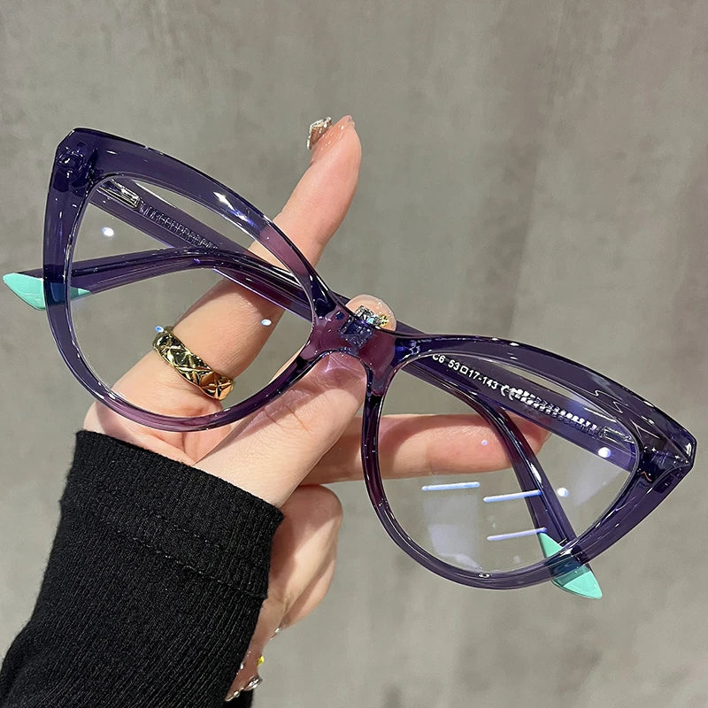 Stylish Cat-eye Frames for  Women.  Computer,  Anti- Blue Light Reading Glasses.  Also,   Customizable Prescription, Myopia /Hyperopia Glasses.