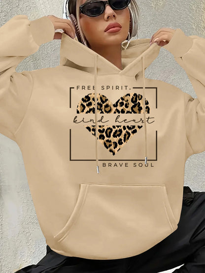 Women's autumn and winter loose casual comfortable letter printed,  thick, long sleeved,  round neck hoodie pullover