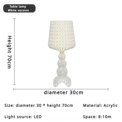 Italian hollow floor lamp acrylic retro atmosphere, wine glass lamp suitable for bedroom sofa